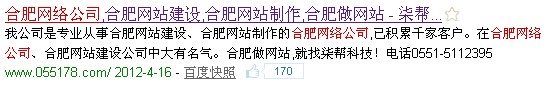 合肥網(wǎng)絡公司網(wǎng)站描述圖片說明